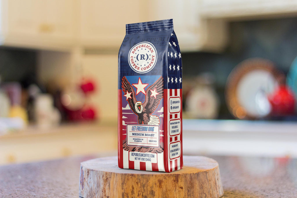 Let Freedom Ring- Medium Roast Coffee | Patriotic American Coffee Blend | Bold & Smooth Gourmet Coffee | Fresh Roasted with American Pride