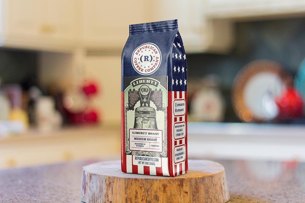 Liberty Roast- Republican Coffee| Patriotic American Coffee | Fresh Roasted Gourmet Coffee | Bold Flavor for Coffee Lovers | Trump Gift, Memorial Day, Mothers Day