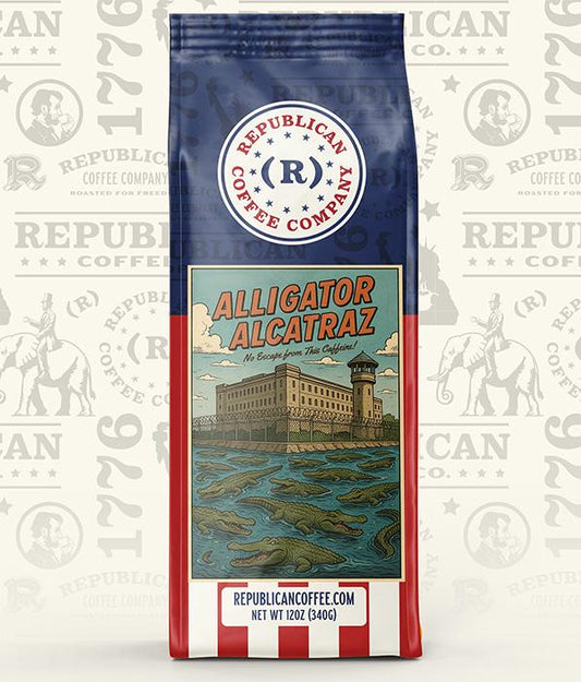 Alligator Alcatraz - Republican Coffee, Trump Coffee, Trump Gift, Roast Coffee, Coffee Beans, Coffee, Birthday Gift, Conservative Coffee, Memorial Day, Mothers Day