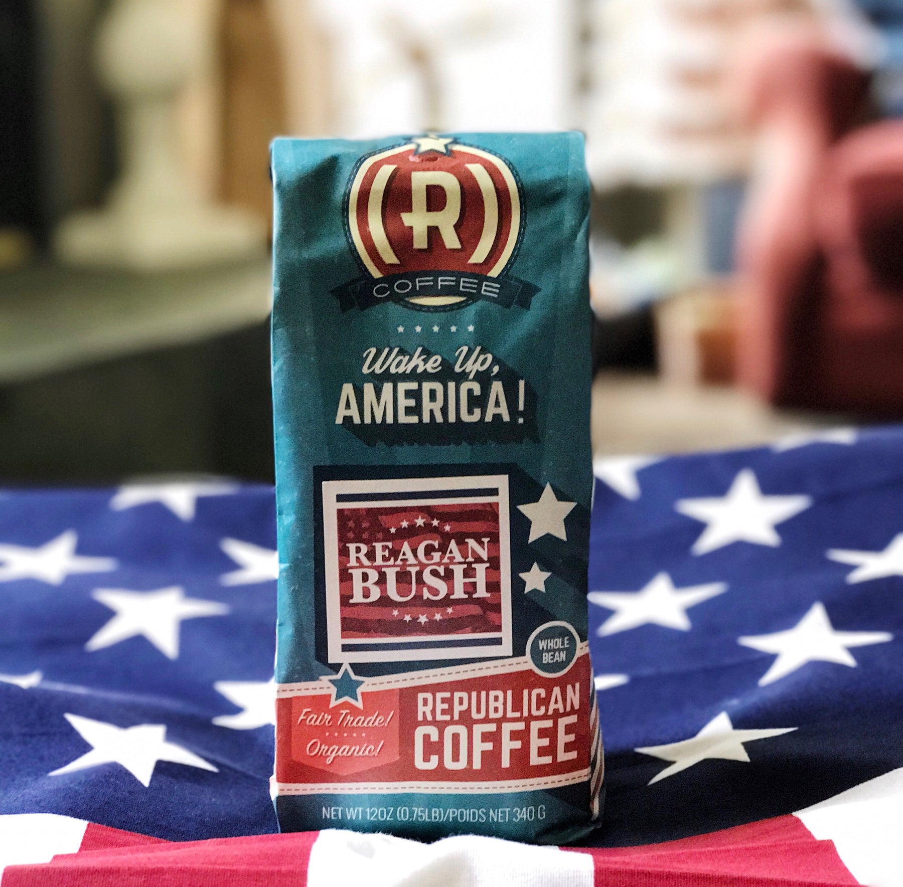 The Patriot (Coffee + Mug) - Whole Bean / Reagan-Bush - Bundle - Republican Coffee - 13